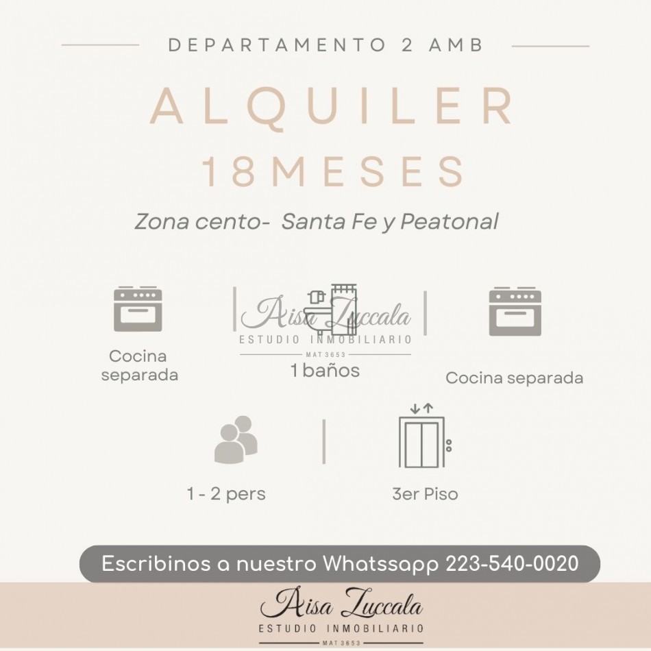 ALQUILER 18 MESES 2025 - ZONA CENTRO