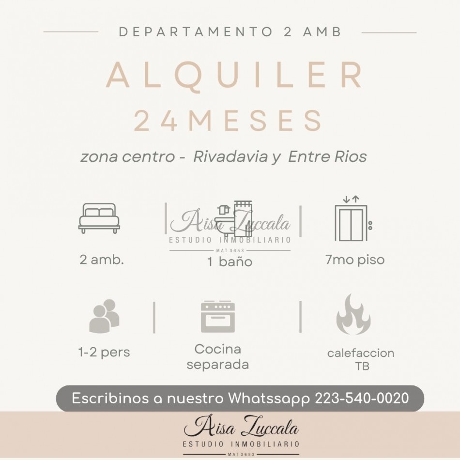 ALQUILER 24 MESES - RIVADAVIA Y ENTRE RIOS