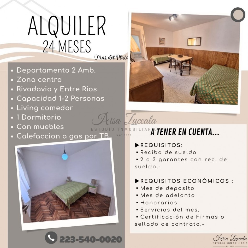ALQUILER 24 MESES - RIVADAVIA Y ENTRE RIOS