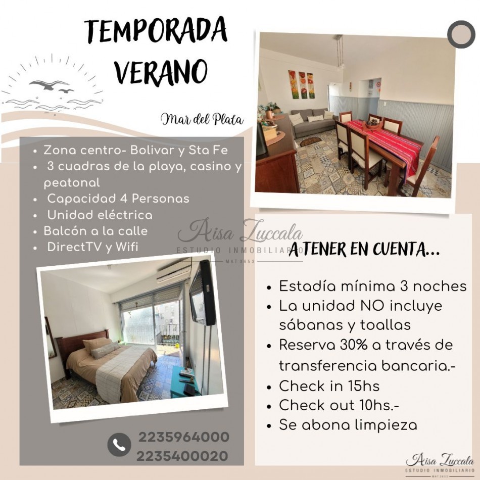 TEMPORADA 2026 - 4 PERSONAS- ZONA CENTRO 