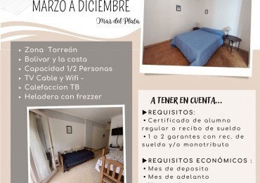 ALQUILER MARZO A DICIEMBRE - ZONA TORREON - 2oF